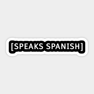 Speaks Spanish Funny Meme Costume Closed Captions and Subs Sticker